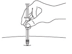 After cleaning the injection site with an alcohol swab, administer the intramuscular injection by inserting the needle at a 90 degree angle into the gluteal area, anterior thigh, or deltoid - Illustration
