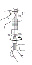 Screw the white plunger into the end stopper - Illustration