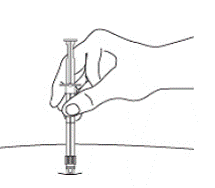 Insert the needle at a 90 degree angle into the gluteal area - Illustration