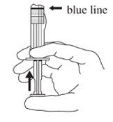 Hold the syringe UPRIGHT - Illustration