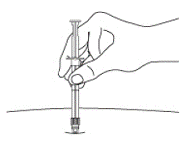 Hold the syringe UPRIGHT - Illustration