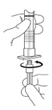 Aspirated blood will be visible just below the luer lock - Illustration