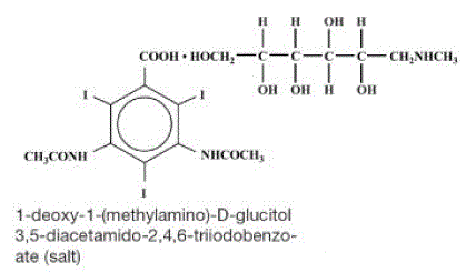 Diatrizoate meglumine - Structural Formula Illustration