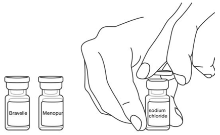 Remove the plastic cap(s) from the vial(s) - Illustration