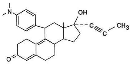 MIFEPREX® (mifepristone) Structural Formula Illustration