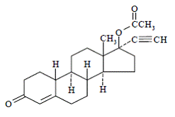 Norethindrone acetate Structural Formula Illustration