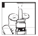 Press down on the shoulders at
the top of your Desmopressin Acetate Nasal Spray pump 4 times - Illustration