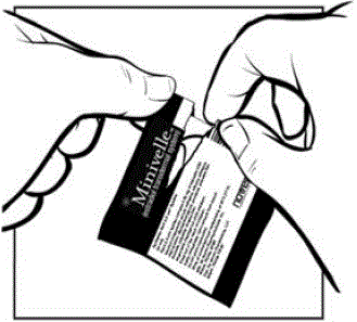 Remove the MINIVELLE patch from the pouch - Illustration