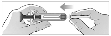 Attach the needle to the prefilled syringe - Illustration