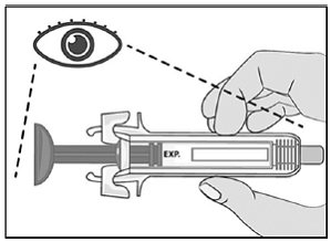 Inspect the medicine and prefilled syringe - Illustration