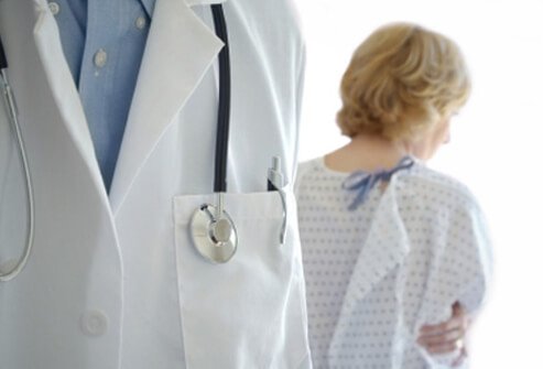 A patient is upset after the doctor's diagnosis.