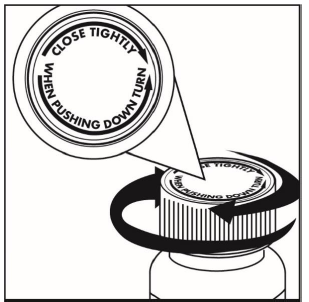 Put the child-resistant cap back on the bottle - Illustration