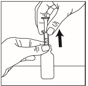 Remove the oral syringe from the bottle - Illustration