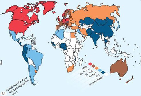 Multiple sclerosis is estimated to affect 2.8 million people worldwide. 