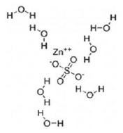 Zinc sulfate Structural Formula - Illustration