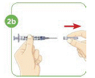 Pull down the plunger to fill the syringe with air - Illustration