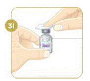 When the medicine is mixed well, the liquid should be
clear - Illustration