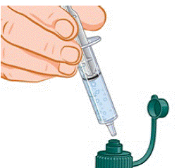 Remove the syringe from the syringe adaptor cap - Illustration