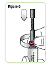 Unscrew the rod protector or the empty medicine cartridge in a counterclockwise direction and throw it away in a punctureresistant
sharps container - Illustration