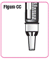 While keeping the needle cap straight, screw it firmly onto the medicine cartridge in a clockwise direction. Do not remove
the needle cap or needle guard until you are ready to give your NATPARA. - Illustration