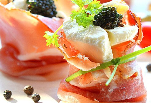 Assorted hors d'oeuvres.