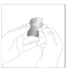 Peel off one half of the protective liner - Illustration