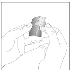 Peel off one half of the protective liner - Illustration