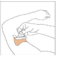 Apply the sticky half of your NEUPRO patch - Illustration