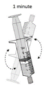 slowly push down on the plunger until a small amount of air is left in the oral syringe - Illustration