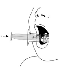 Remove the cap from the oral syringe - Illustration