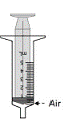 Place the tip of the oral syringe in the mouth right away - Illustration