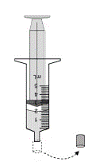 Draw up 5 mL of room temperature water into the oral syringe - Illustration