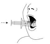 Let the oral syringe sit for at least 60 minutes - Illustration