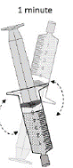 Place the tip of the oral syringe in the mouth right away - Illustration
