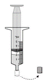 Measure another 1 teaspoon of applesauce and place it in the container used to mix the NITYR tablet powder and applesauce - Illustration