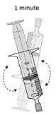 Turn the oral syringe up and down for at least 30 seconds - Illustration