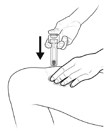 Press down on the plunger rod as far as it will go - Illustration