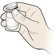 Take the cap off the vial. Clean the rubber stopper with 1 alcohol wipe 2 - Illustration