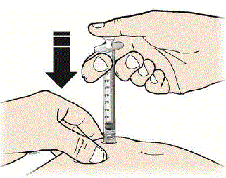 Using slow and constant pressure, push the plunger until it reaches the bottom - Illustration