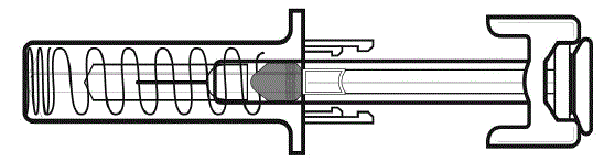 Needle guard that has been activated - Illustration