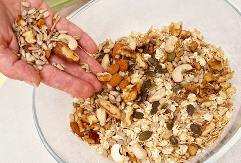 Nuts and seeds provide vitamins, minerals, and healthy fats.