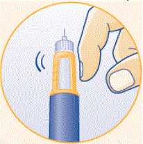 Pull off the outer needle cap and dispose of it. - Illustration