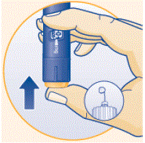 Pull off the inner needle cap and dispose of it. - Illustration