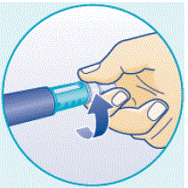 Press and hold down the dose button until the dose counter shows “0”. - Illustration