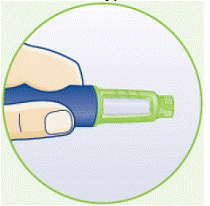 Turn the dose selector clockwise 1 tick marking on the dose counter to select 0.05 mg. You will hear a faint “click” when you turn the dose selector - Illustration