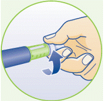 Check that a drop of Norditropin appears at the needle  tip - Illustration