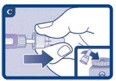 Turn the Pen upside down 1 or 2 times to check that the Norditropin in your Pen is clear and colorless - Illustration