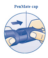 Pull off the outer needle cap and dispose of it - Illustration