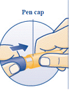 Pull off the inner needle cap and dispose of it - Illustration