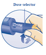 Carefully remove the needle from the Pen by turning the needle counterclockwise - Illustration